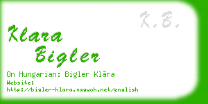 klara bigler business card